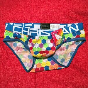 Andrew Christian Pride Honeycomb Brief Size LARGE 🆕🩲🌟